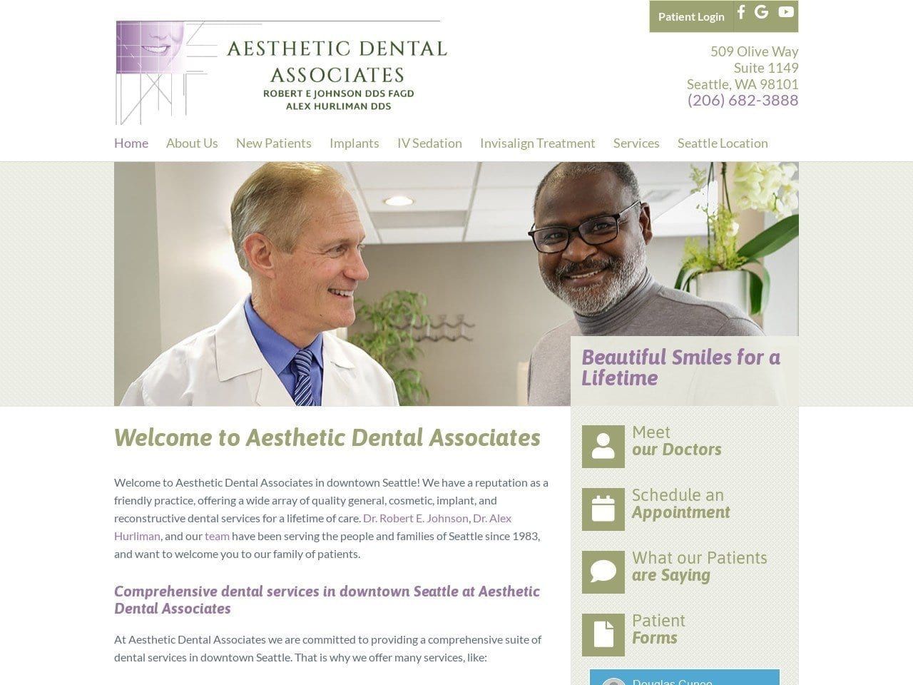 Aesthetic Dental Associates Website Screenshot from aestheticdentalassoc.com