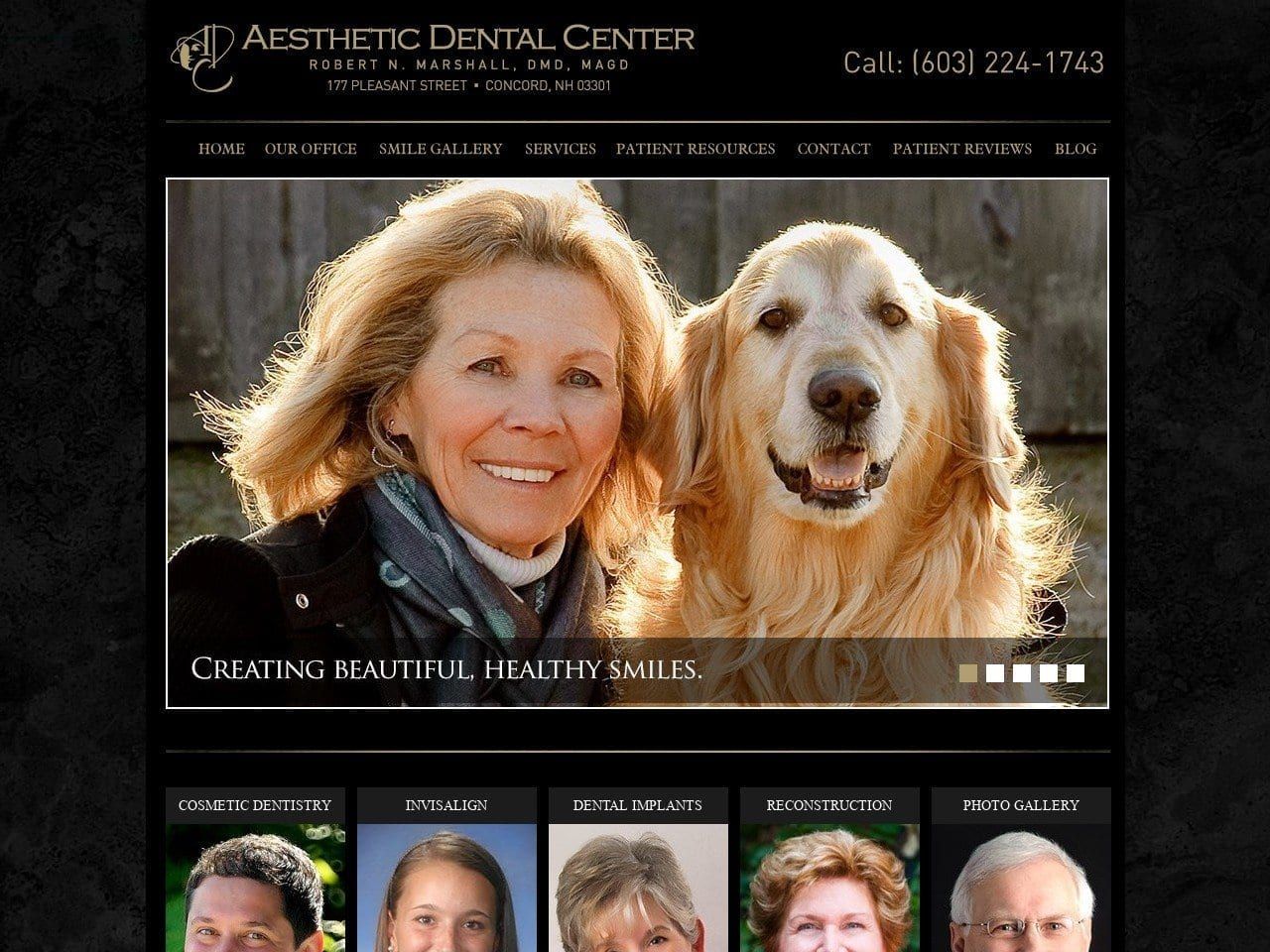 Aesthetic Dental Center Website Screenshot from aestheticdentalcenter.com