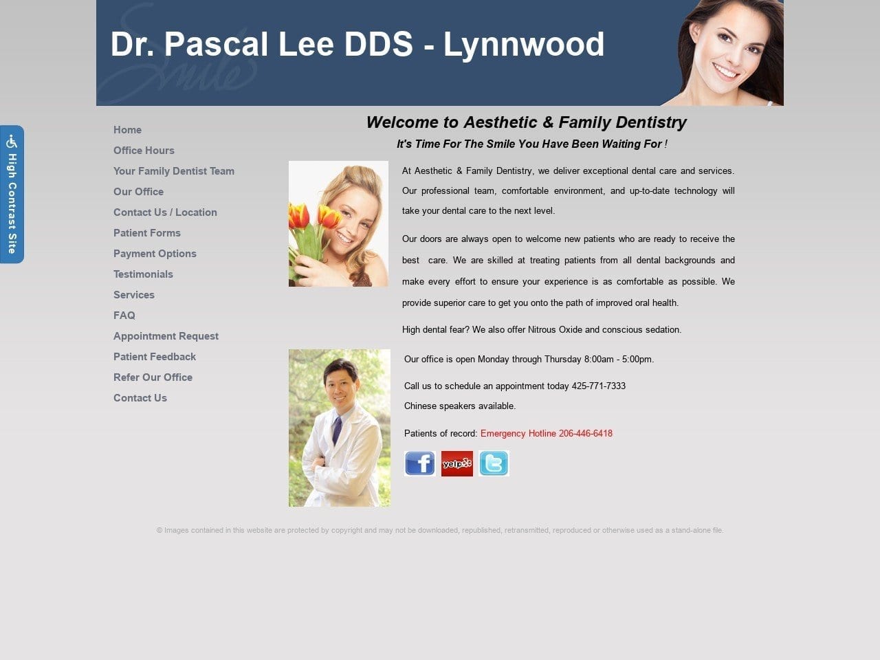 Dr. Pascal Lee DDS Website Screenshot from aestheticfamilydental.net