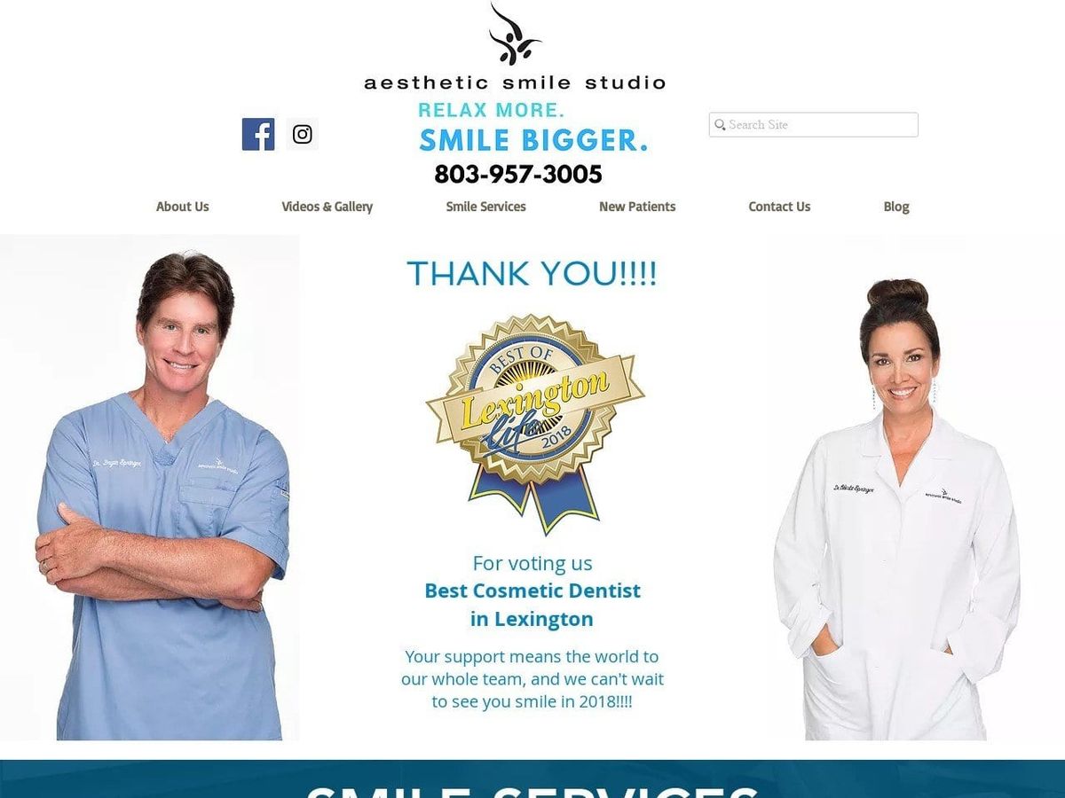 Bryan Keith Springer Website Screenshot from aestheticsmilestudio.com