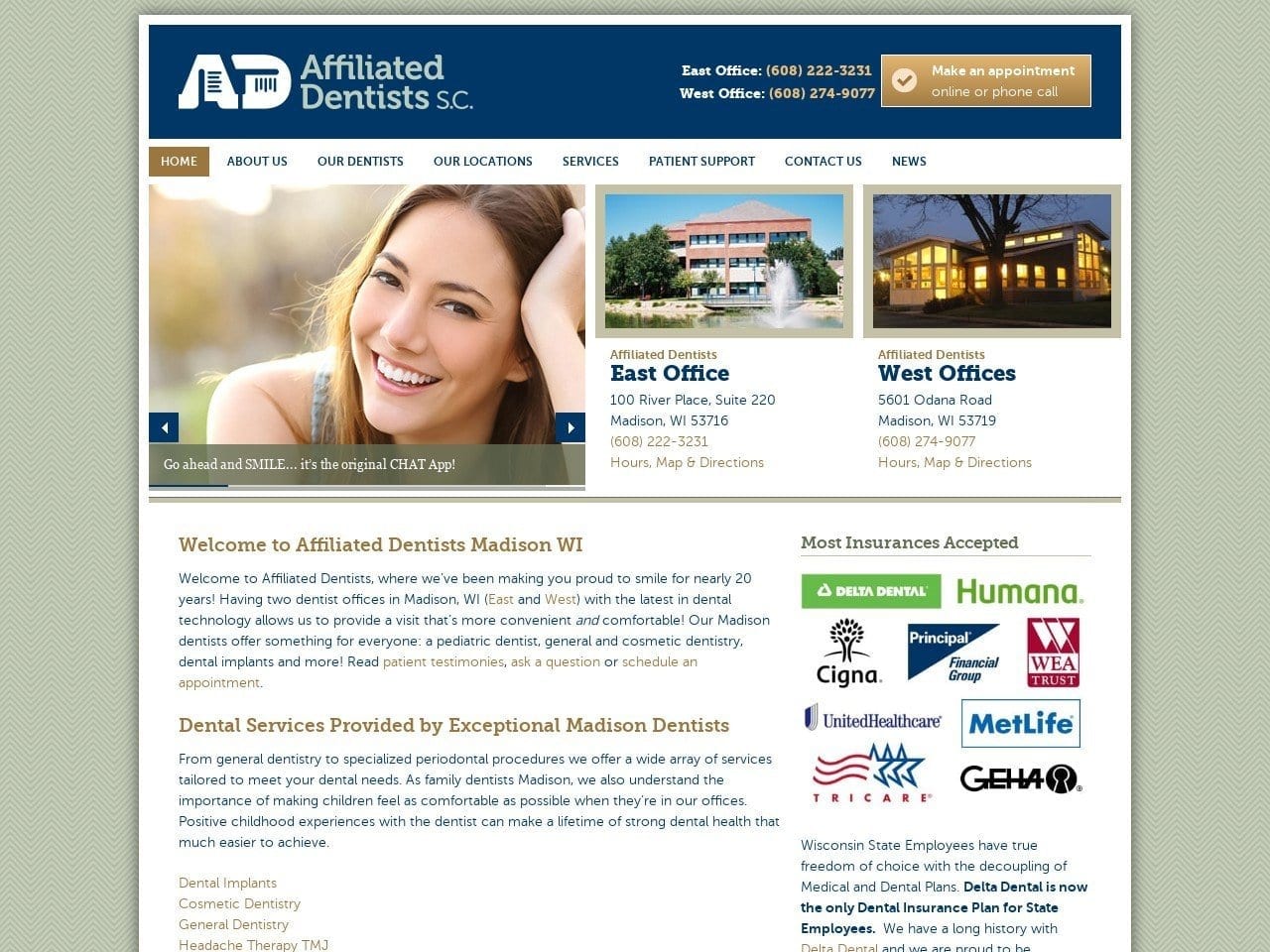 Smith Maggie DDS Website Screenshot from affiliateddentists.com