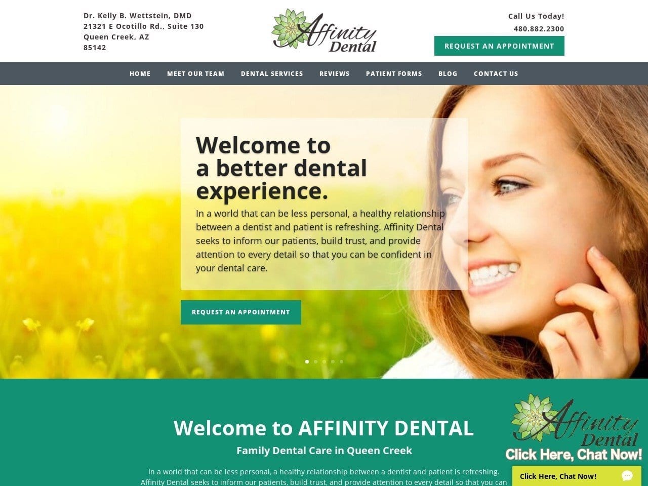 Affinity Dental Website Screenshot from affinitydentalaz.com