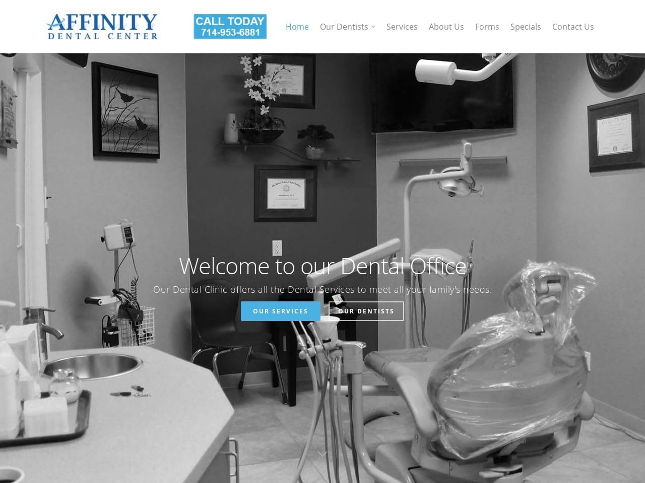 Affinity Dental  Center Website Screenshot from affinitydentalcenter.com