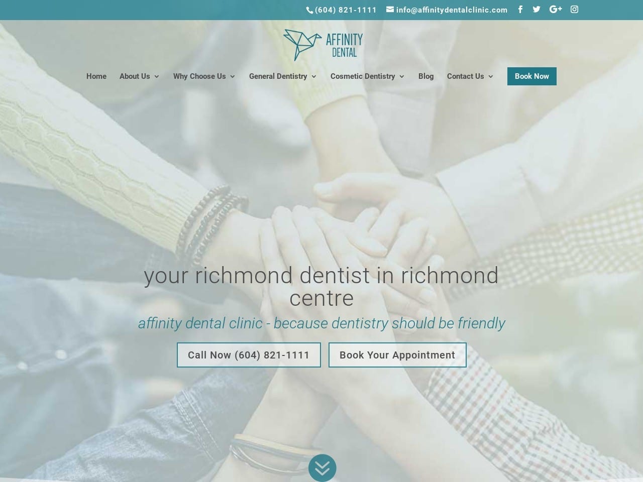 Affinity Dental  Clinic Website Screenshot from affinitydentalclinic.com