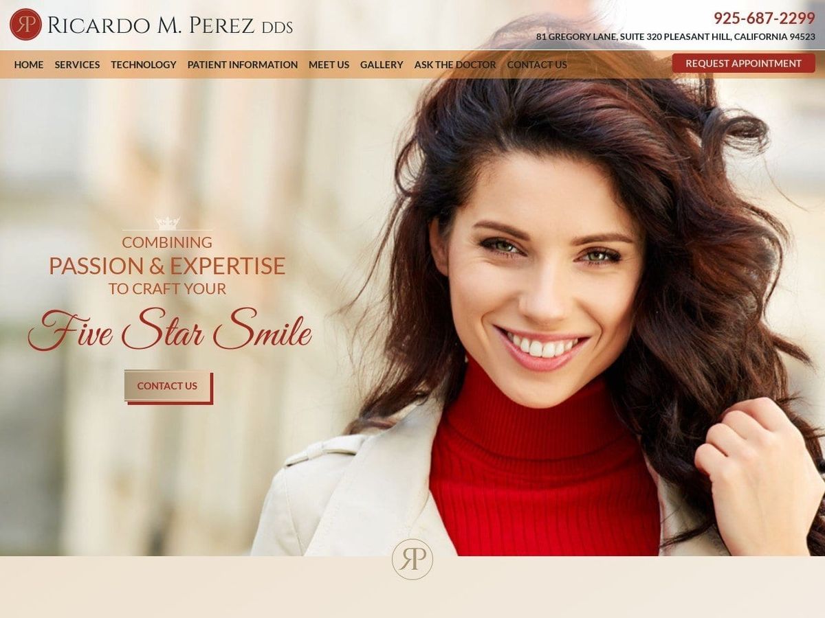 Perez Ricardo M DDS Website Screenshot from afivestarsmile.com