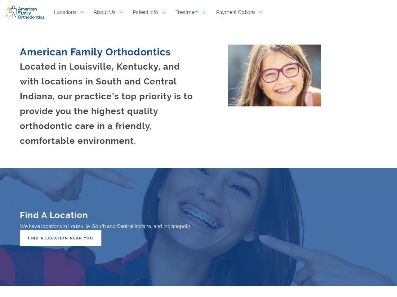 American Family Orthodontics Website Screenshot from afobraces.com