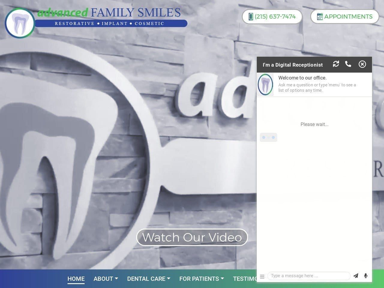 Advanced Family Smiles Website Screenshot from afspc.com