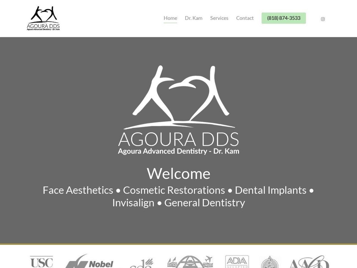 Dr. Kambiz Kamangar DDS Website Screenshot from agouradds.com