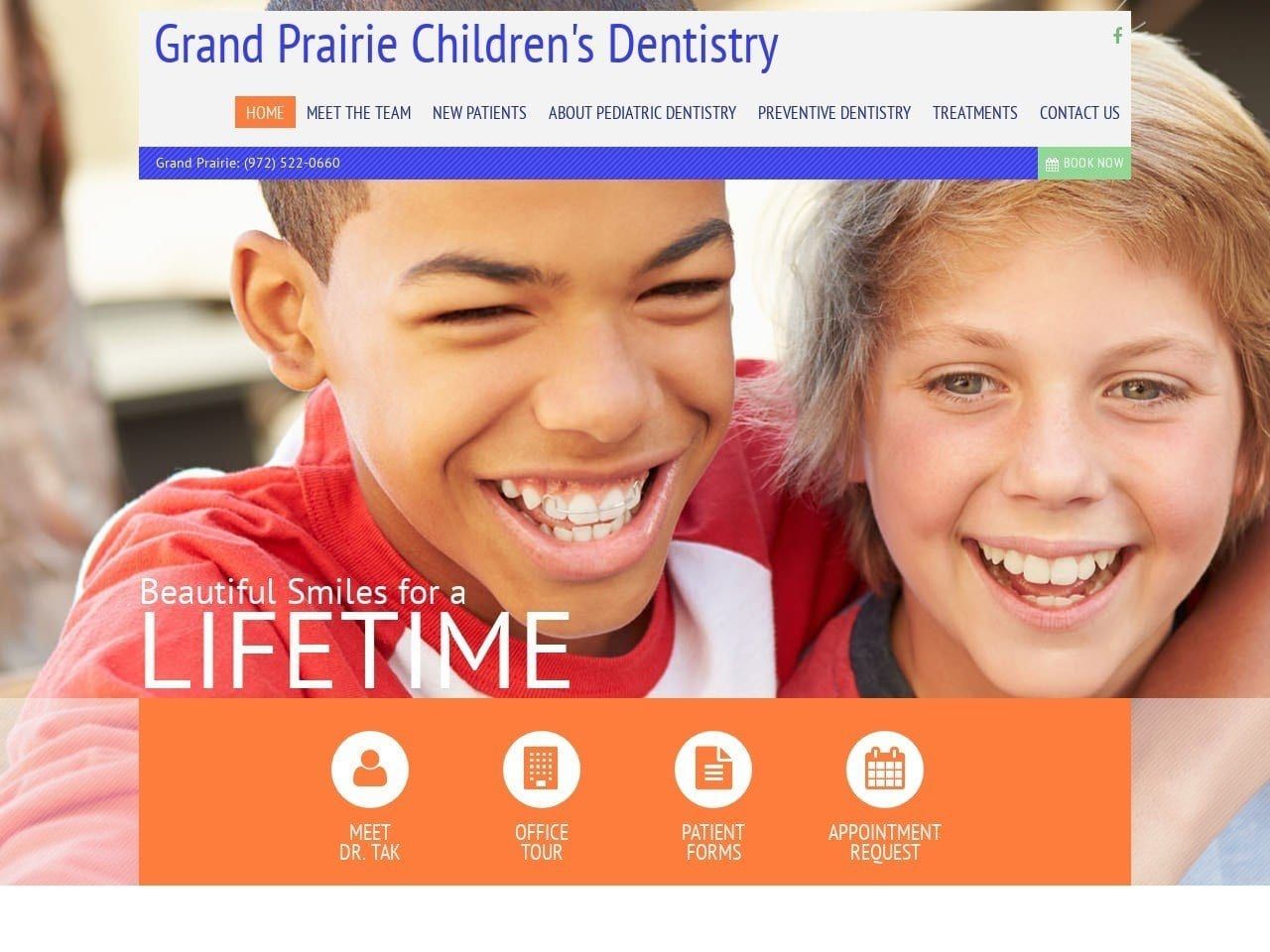 Grand Prairie Childrenc B  B S Dentistry Website Screenshot from agrowingsmile.com