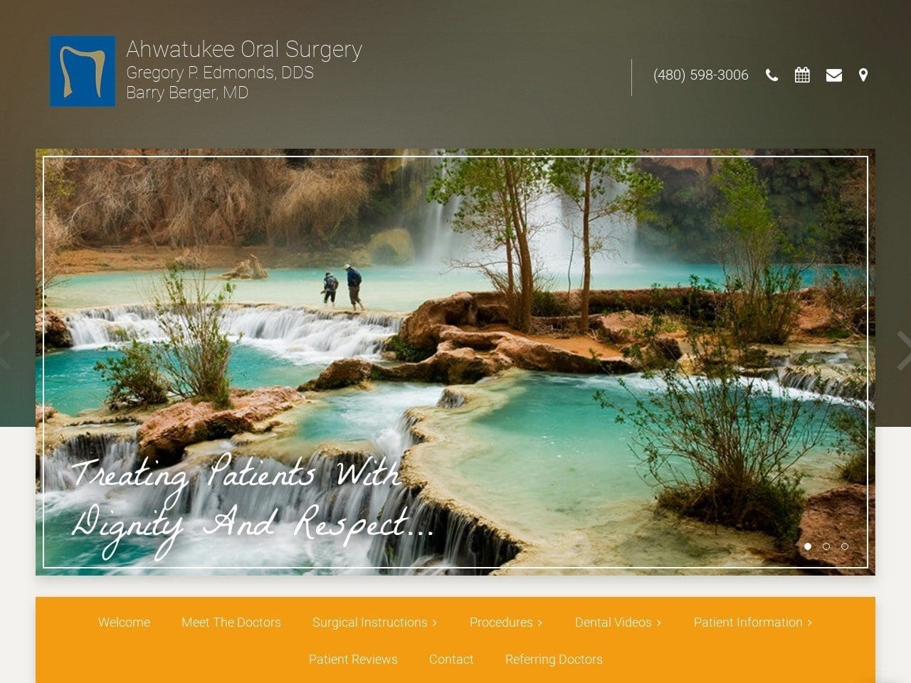 Ahwatukee Oral Dentist Website Screenshot from ahwatukeeoralsurgery.com