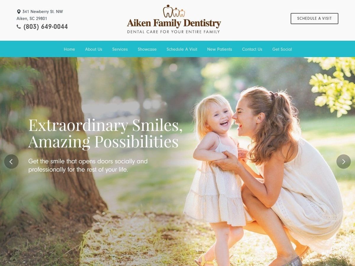 Aiken Family Dentist Website Screenshot from aikenfamilydentistry.com