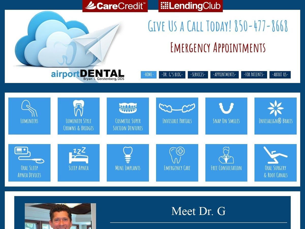Airport Dental Website Screenshot from airportdental.com