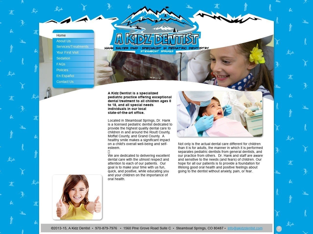 A Kidz Dentist Website Screenshot from akidzdentist.com