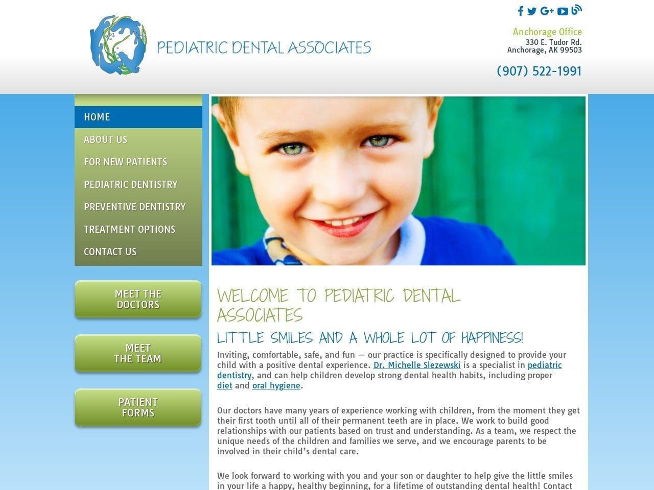 Pediatric Dental Associates Website Screenshot from akpediatricdental.com