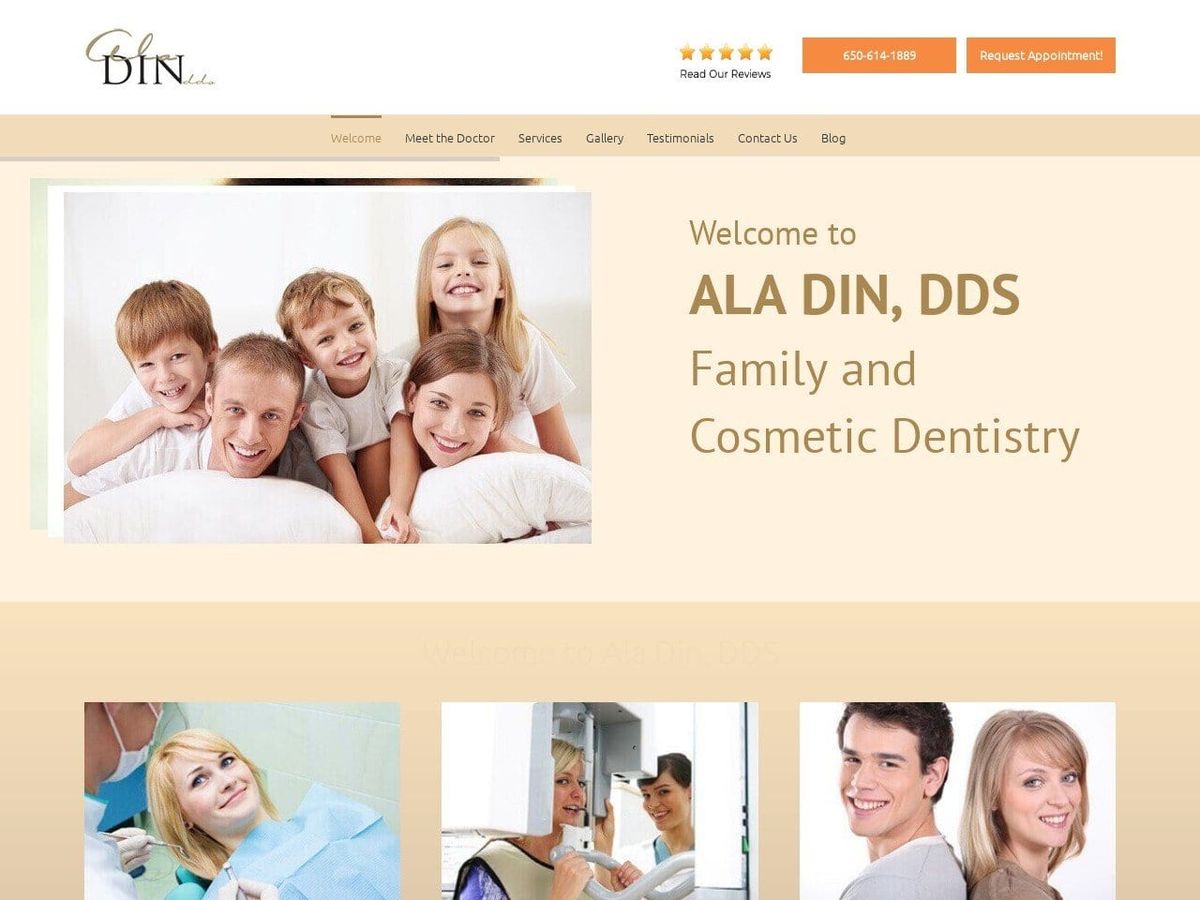 Ala Din DDS Website Screenshot from aladindds.com