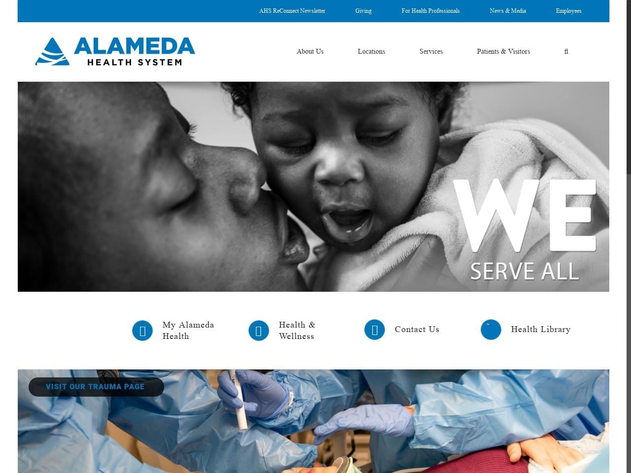 Alameda County Medical Center Website Screenshot from alamedahealthsystem.org