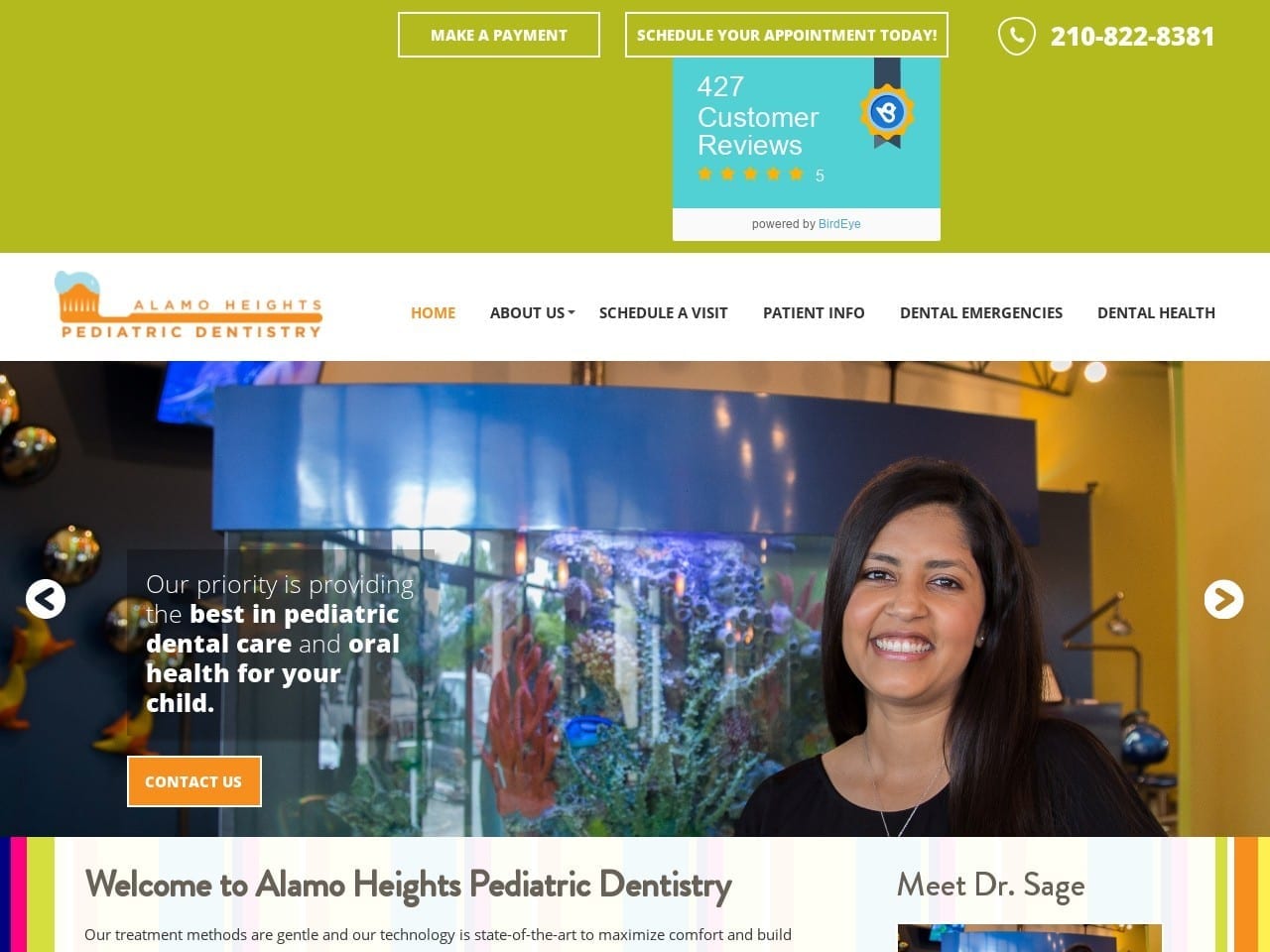 Alamo Heights Pediatric Dentistry Website Screenshot from alamoheightspediatricdentistry.com