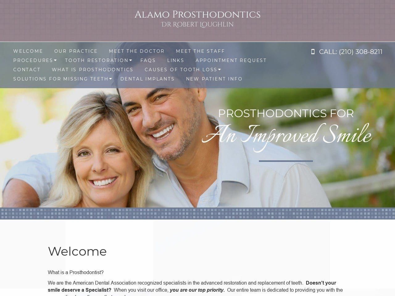 Alamo Prosthodontics Website Screenshot from alamoprosthodontics.com