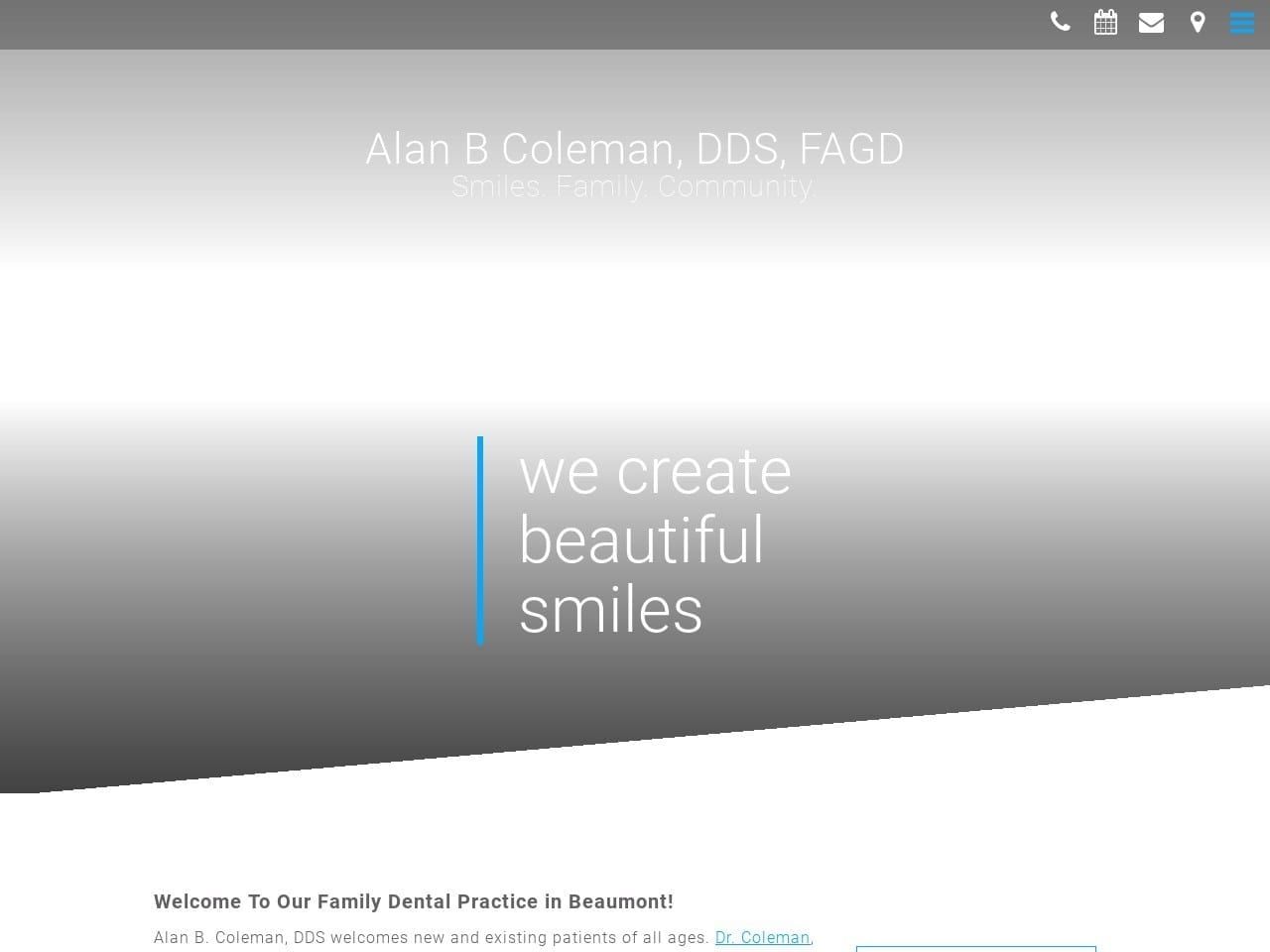 Coleman Alan B DDS Website Screenshot from alancolemandds.com