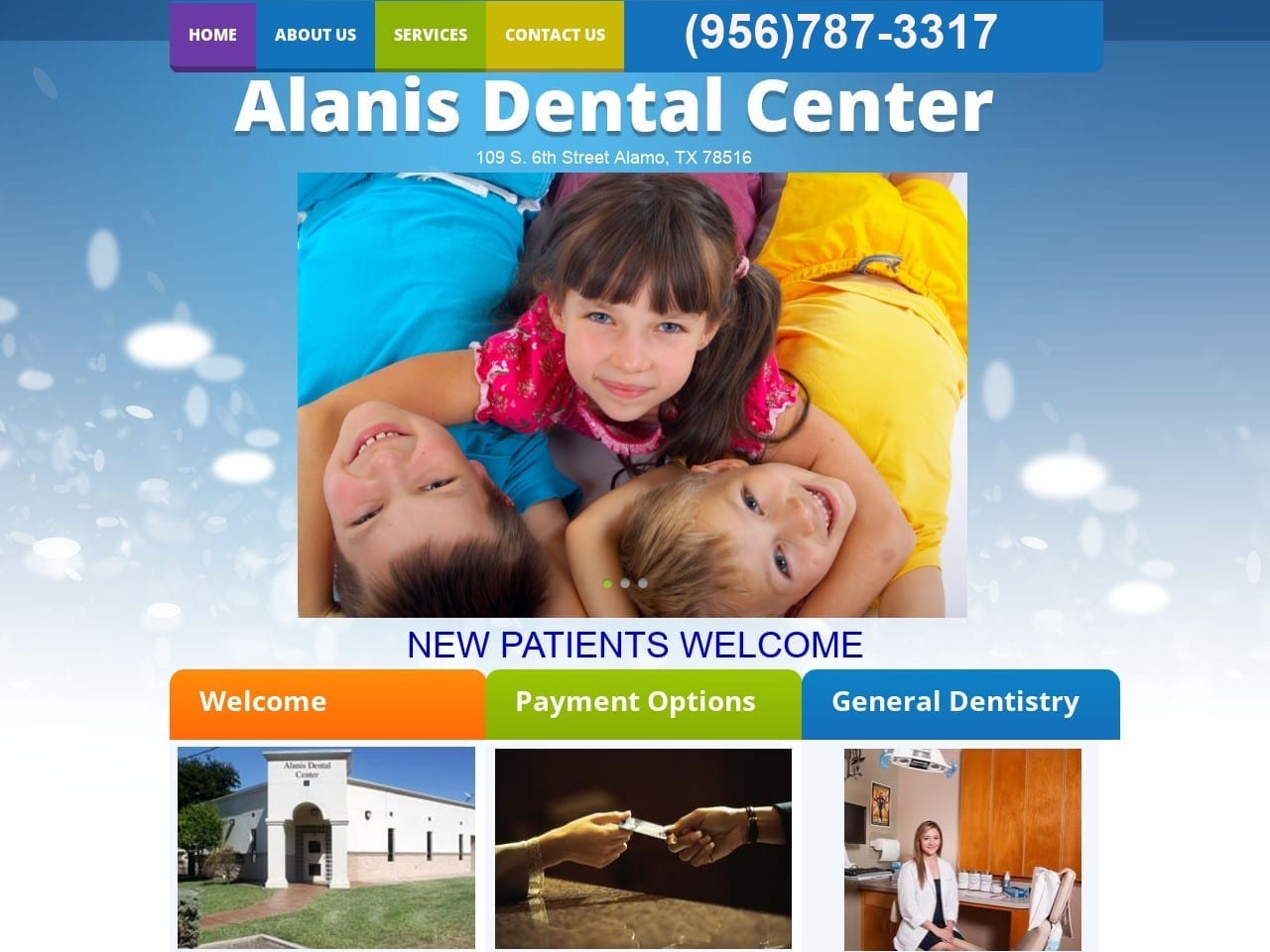 Alanis Dental Center Website Screenshot from alanisdentalcenter.com