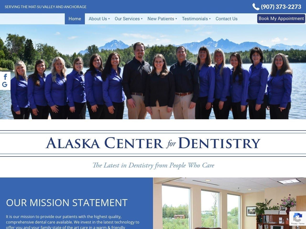 Alaska Center For Dentist Website Screenshot from alaskacenterfordentistry.com