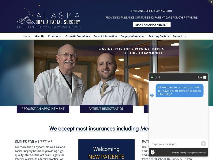 Alaska Oral Dentist Website Screenshot from alaskasurgerycenter.com