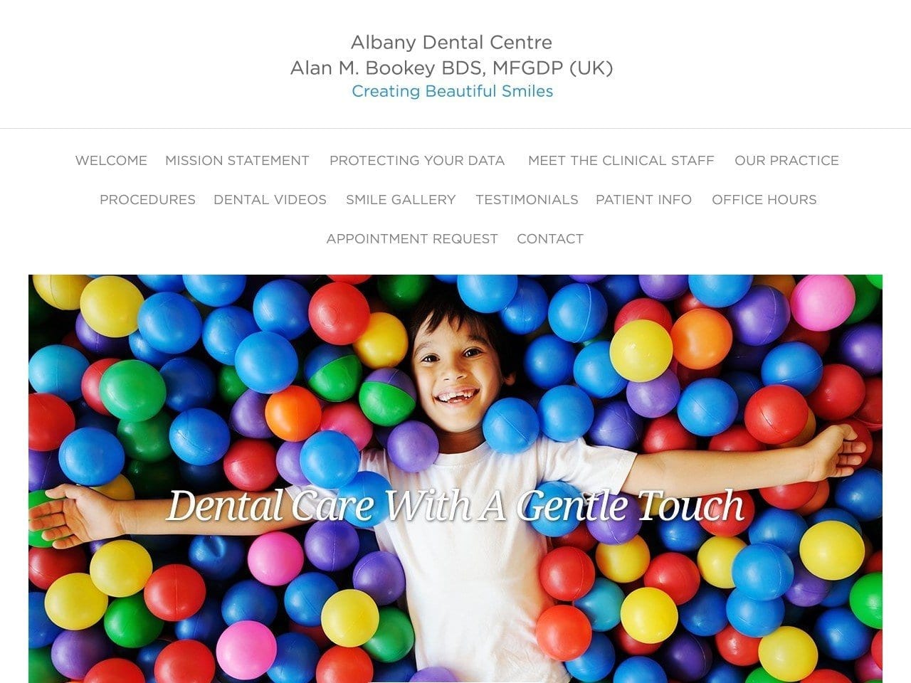 Albany Dental Center Website Screenshot from albanydentalcentre.com