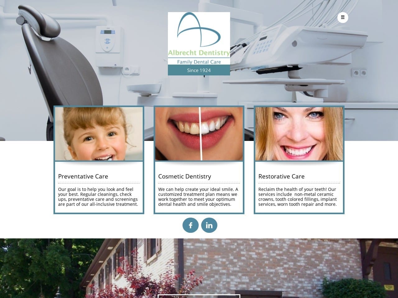 Albrecht Family Dental Prctce Website Screenshot from albrechtdentistry.com