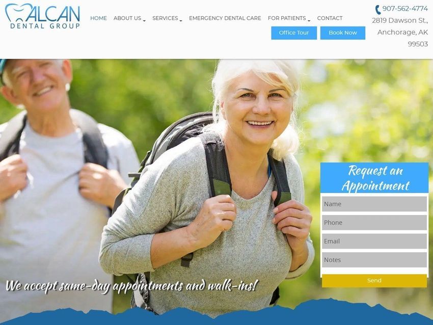 Alcan Dental Anchorage Website Screenshot from alcandentalanchorage.com