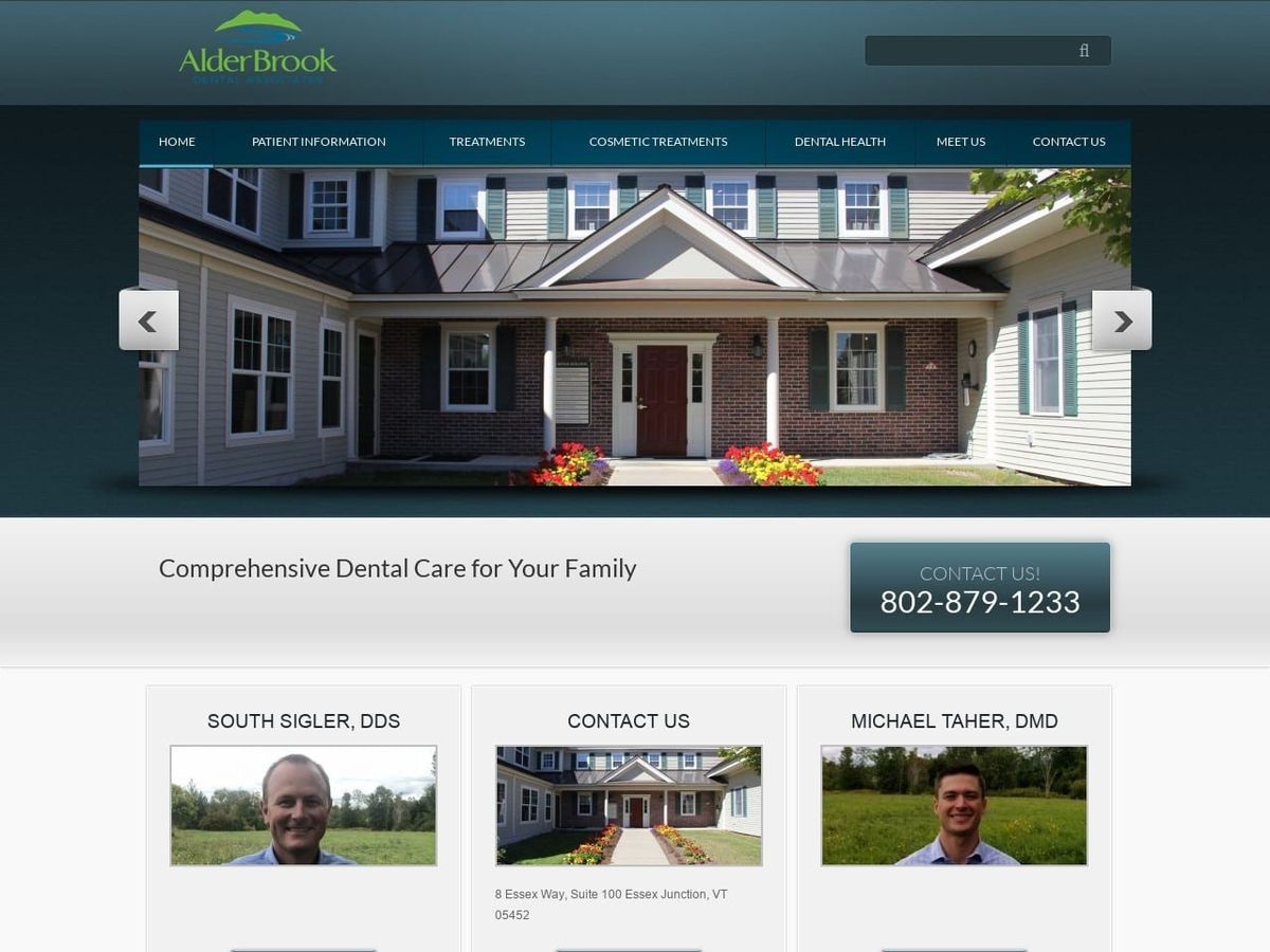 Alder Brook Dental Associates Summerville John DDS Website Screenshot from alderbrookdentalvt.com
