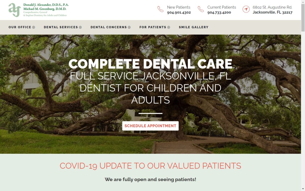 alexanderdentistry.com screenshot