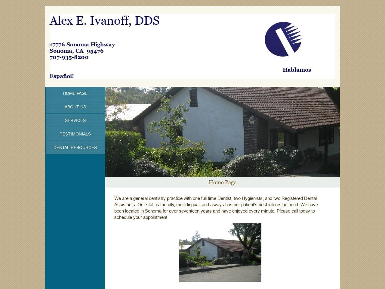 Dr. Alexander E. Ivanoff DDS Website Screenshot from alexeivanoffdds.com