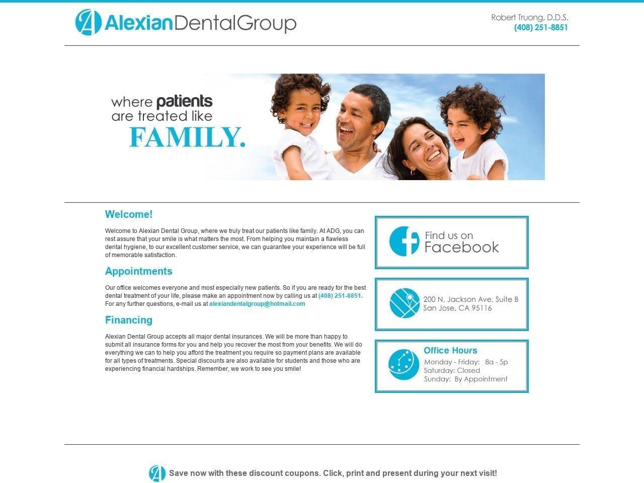 Alexian Dental Group Website Screenshot from alexiandentalgroup.com