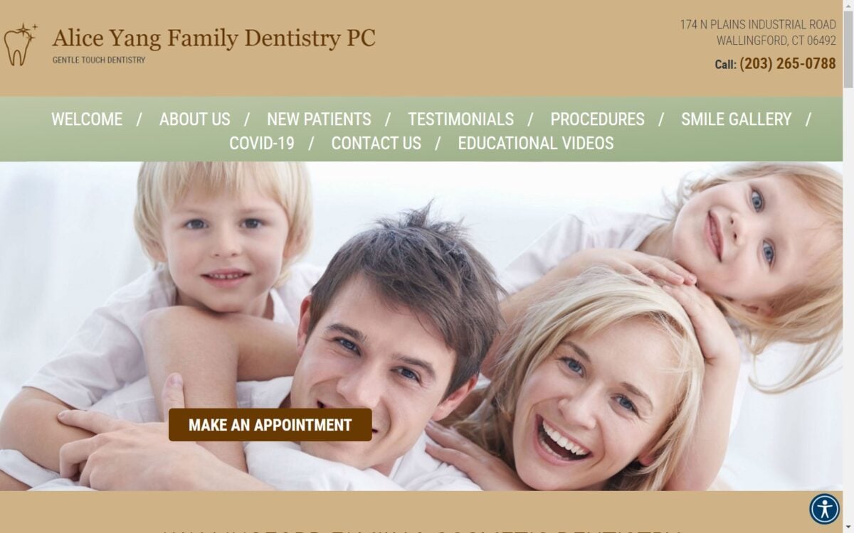 aliceyangdentalcare.com screenshot