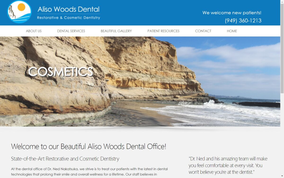 alisowoodsdental.com screenshot