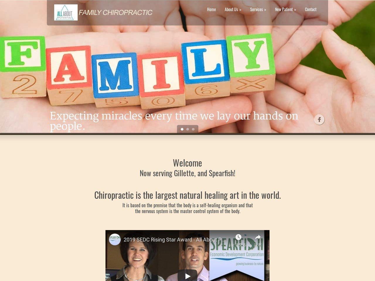 All About Potential Family Chiropractic PC Website Screenshot from allaboutpotential.com