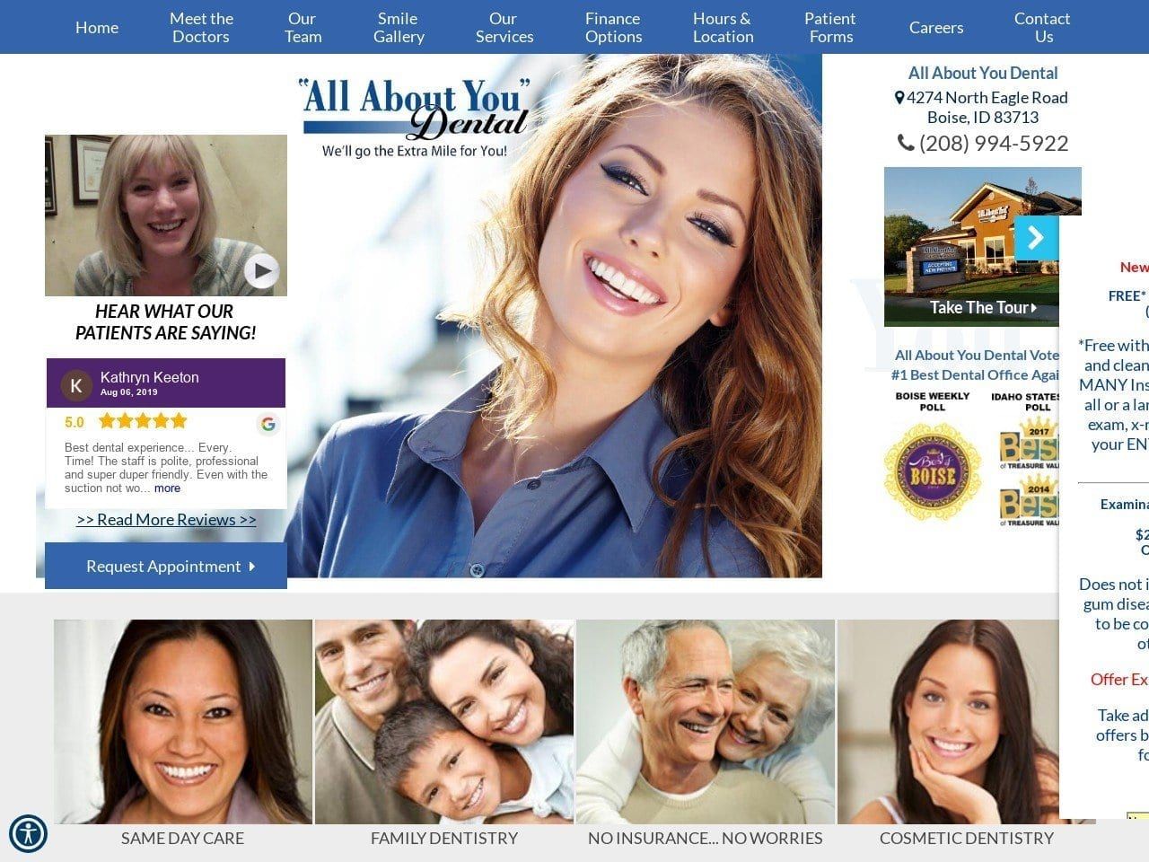 All About You Dental Website Screenshot from allaboutyoudental.com