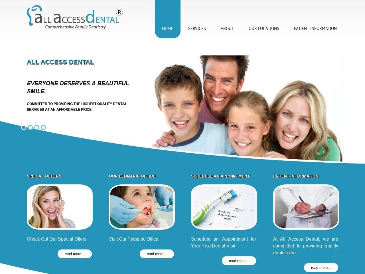 All Access Dental Website Screenshot from allaccessdental.com