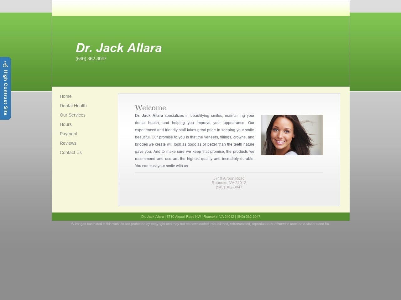 Dr. Jack M. Allara II DDS P.C. Website Screenshot from allaradds.com