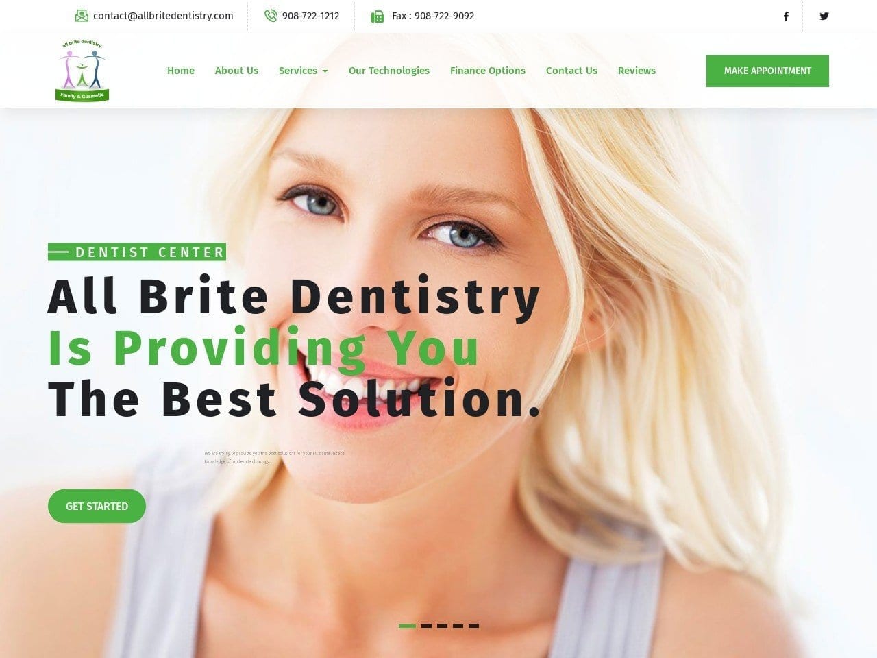 All Brite Dentistry Website Screenshot from allbritedentistry.com