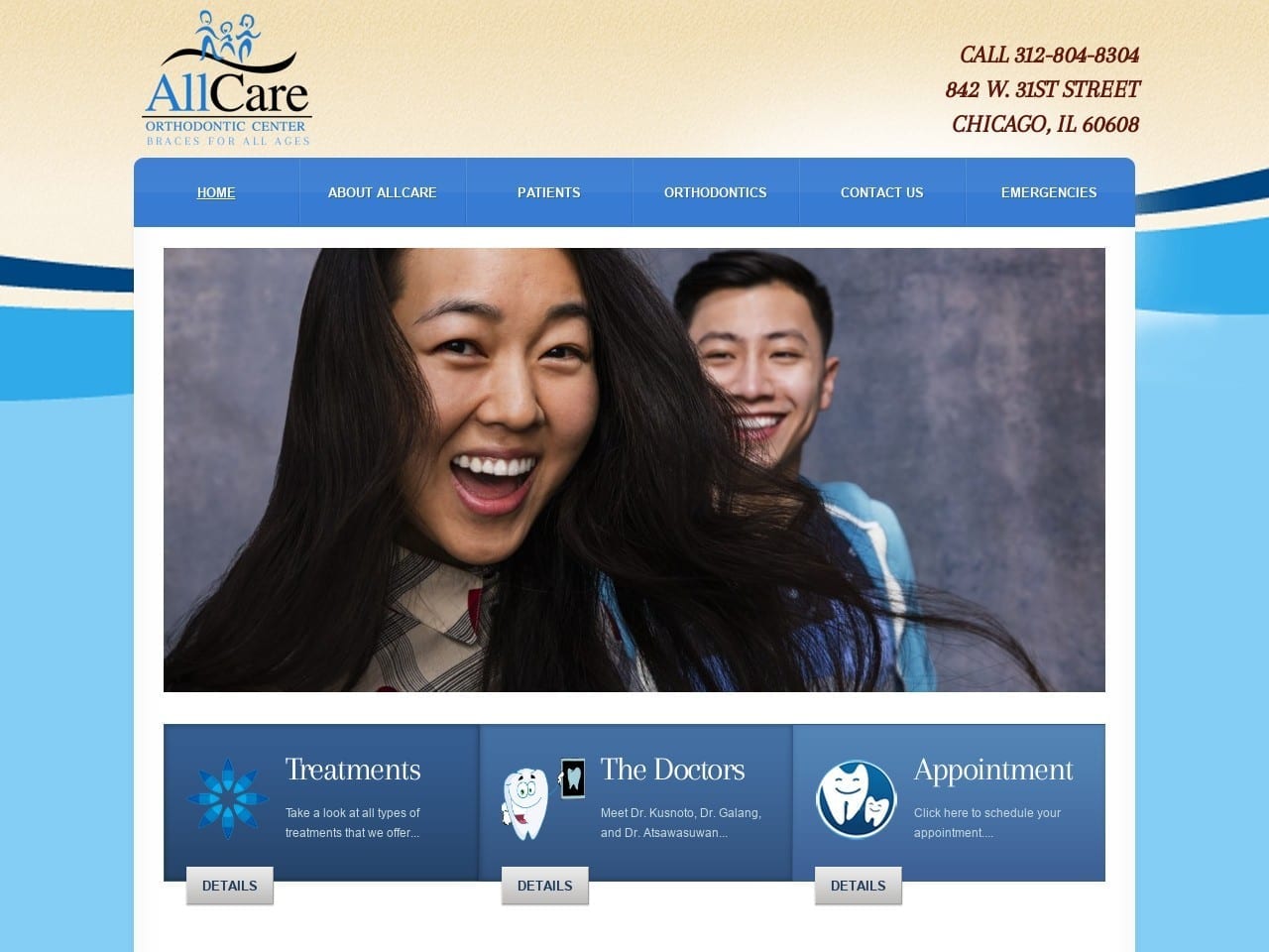 AllCare Orthodontic Center Website Screenshot from allcareorthodonticcenter.com