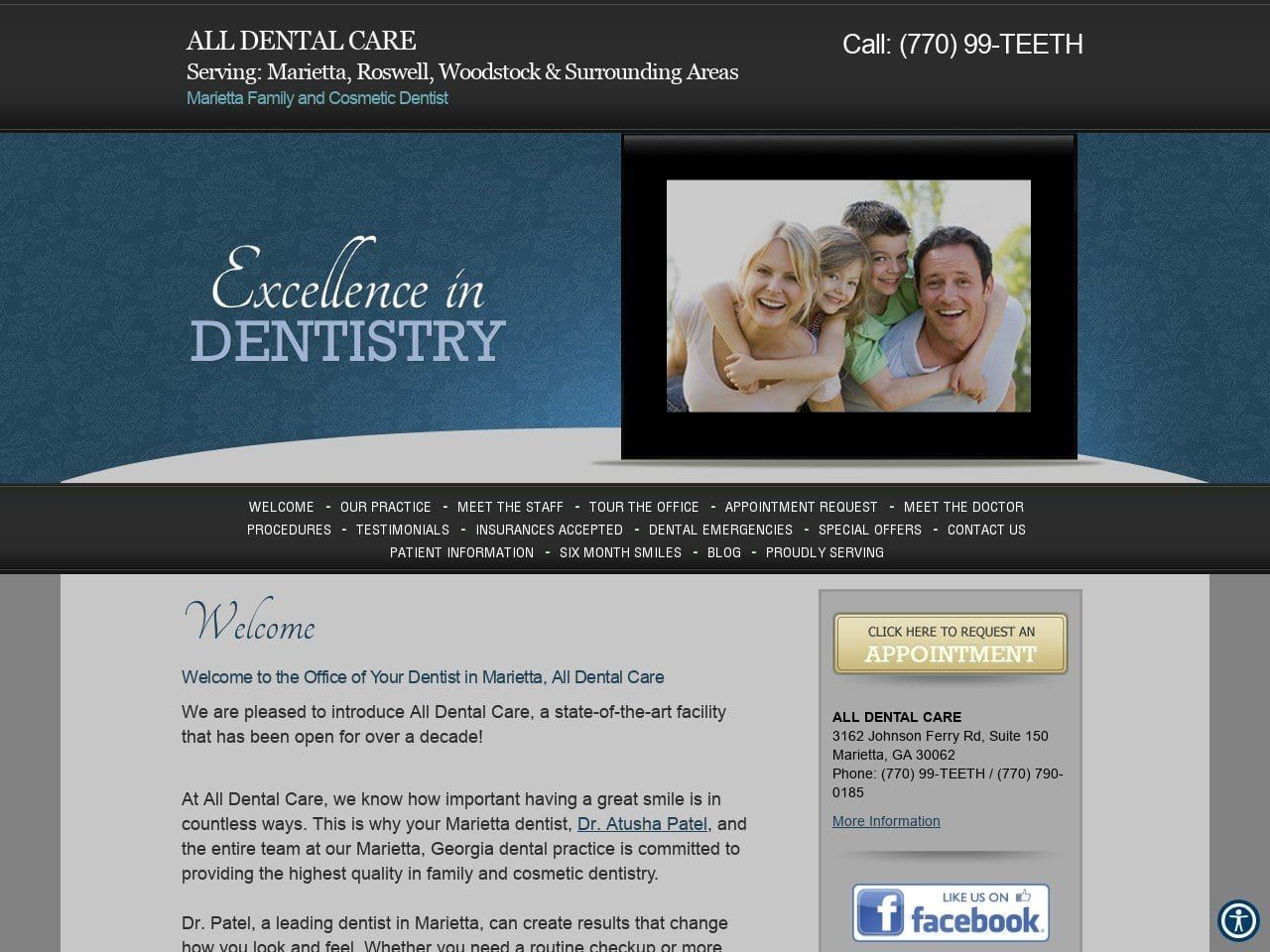 All Dental Care Website Screenshot from alldentalcareonline.com