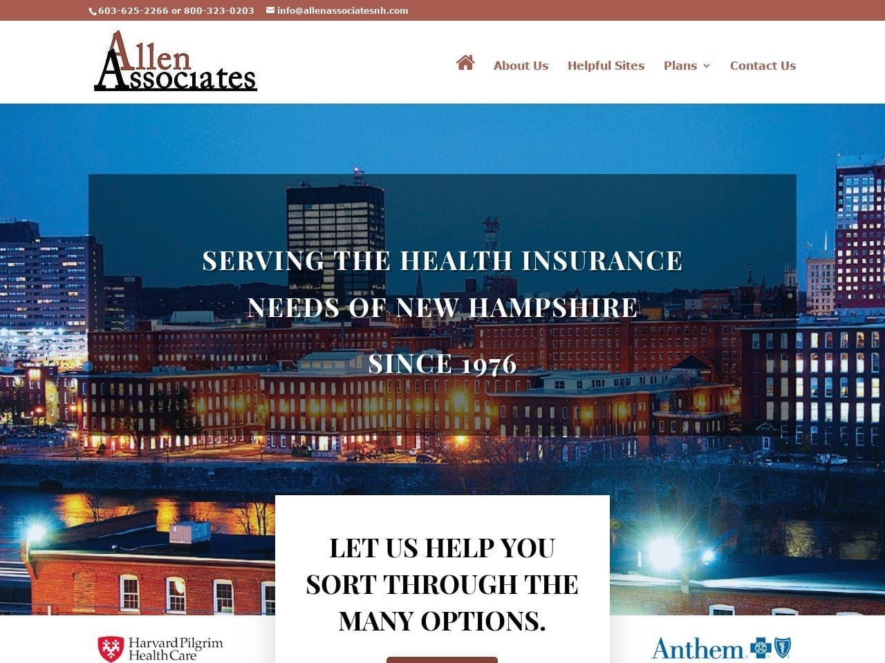 Allen Associates Insurance Website Screenshot from allenassociatesnh.com