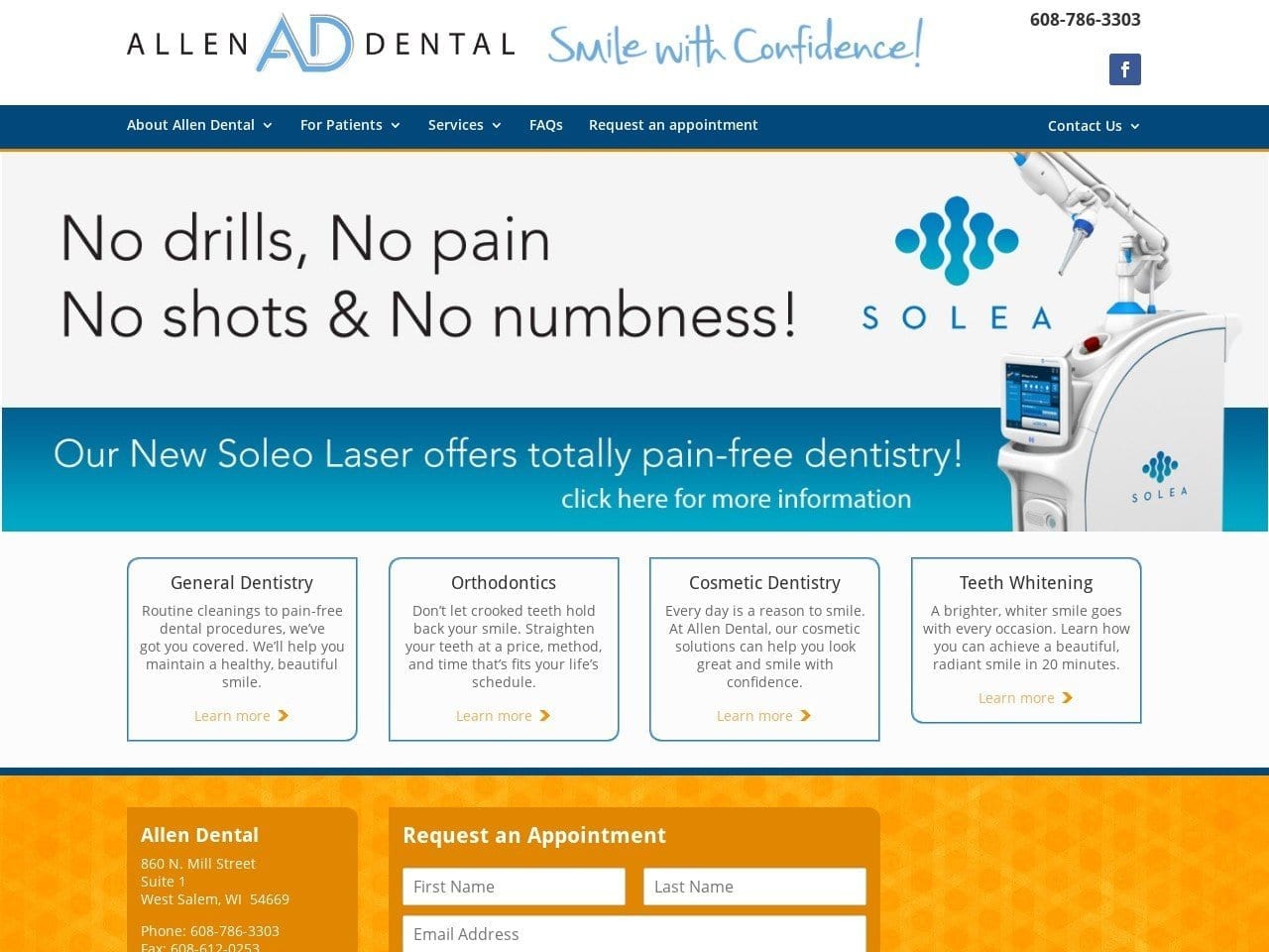 Allen Dental Website Screenshot from allendental.net