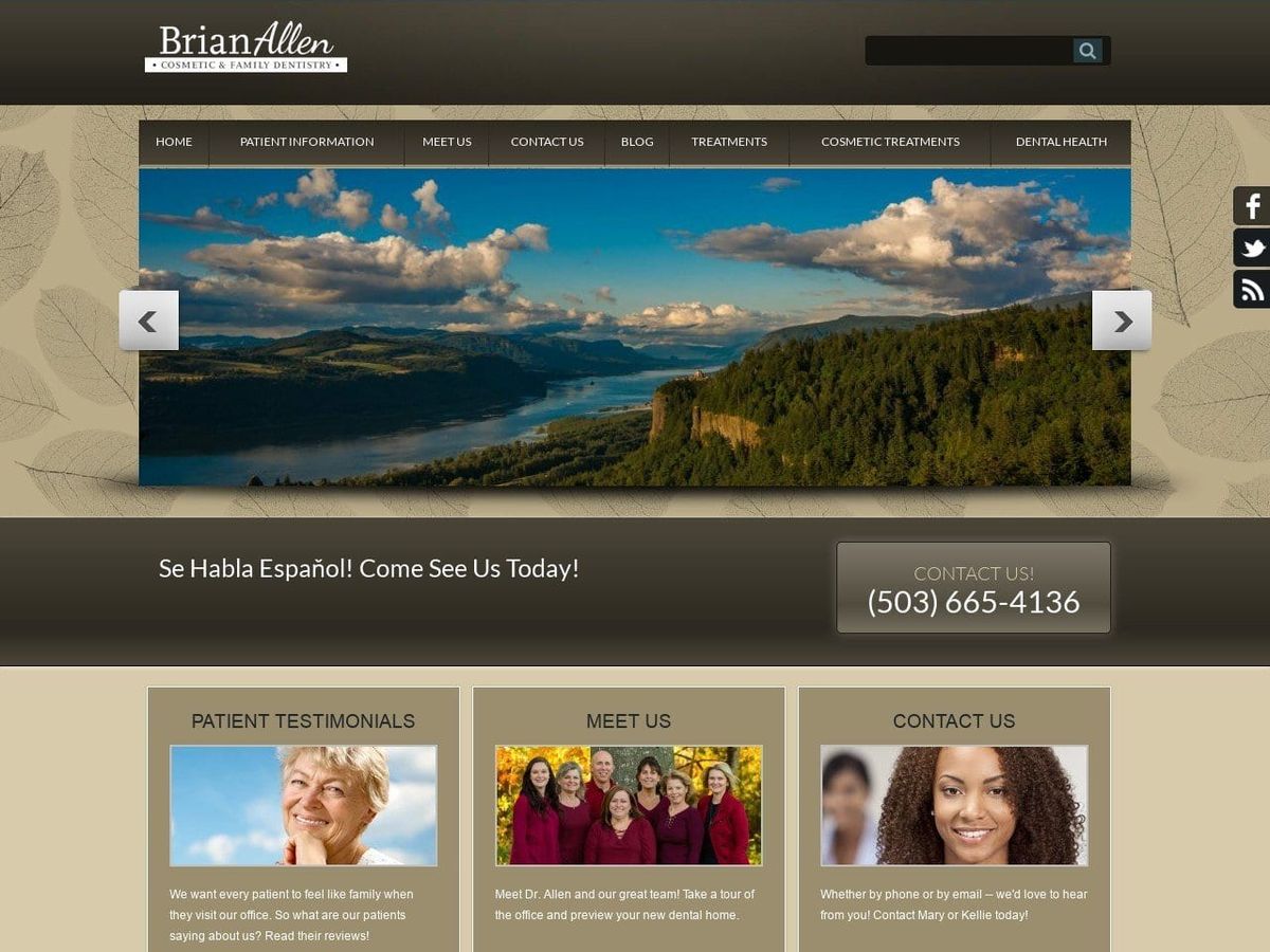 Brian L. Allen D.D.S. Website Screenshot from allendentistrygresham.com