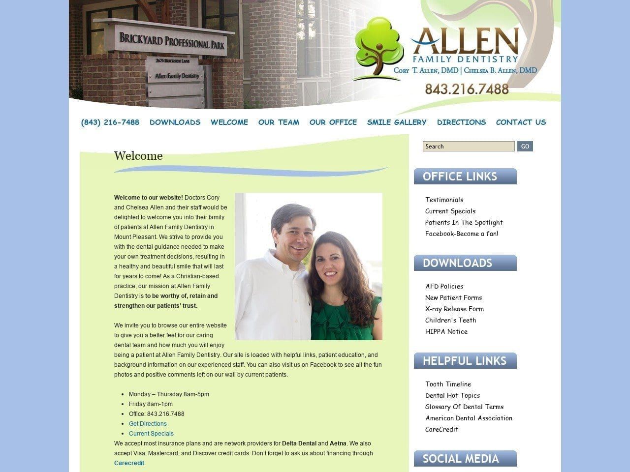 Allen Family Dentist Website Screenshot from allenfamilydmd.com