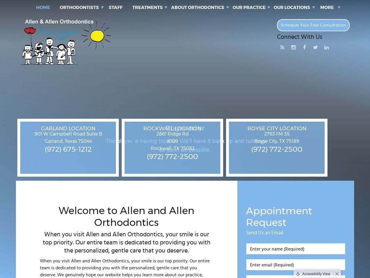 Allen and Allen Orthodontics Website Screenshot from allenortho.com