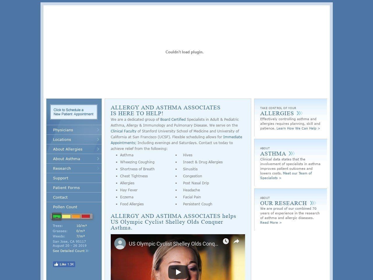 Allergy Dentist Website Screenshot from allergycare.com