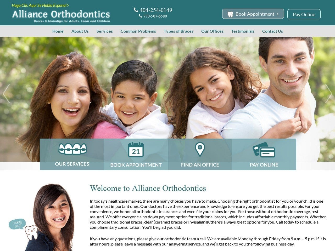 Alliance Dental Website Screenshot from alliancedental.com