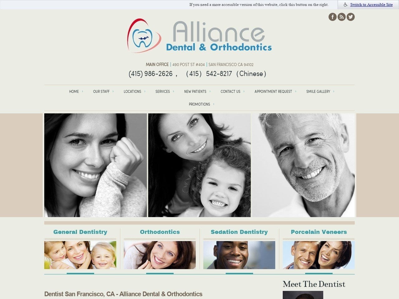 Dr. Bing E. Dentist Website Screenshot from alliancedentalandorthodontics.com